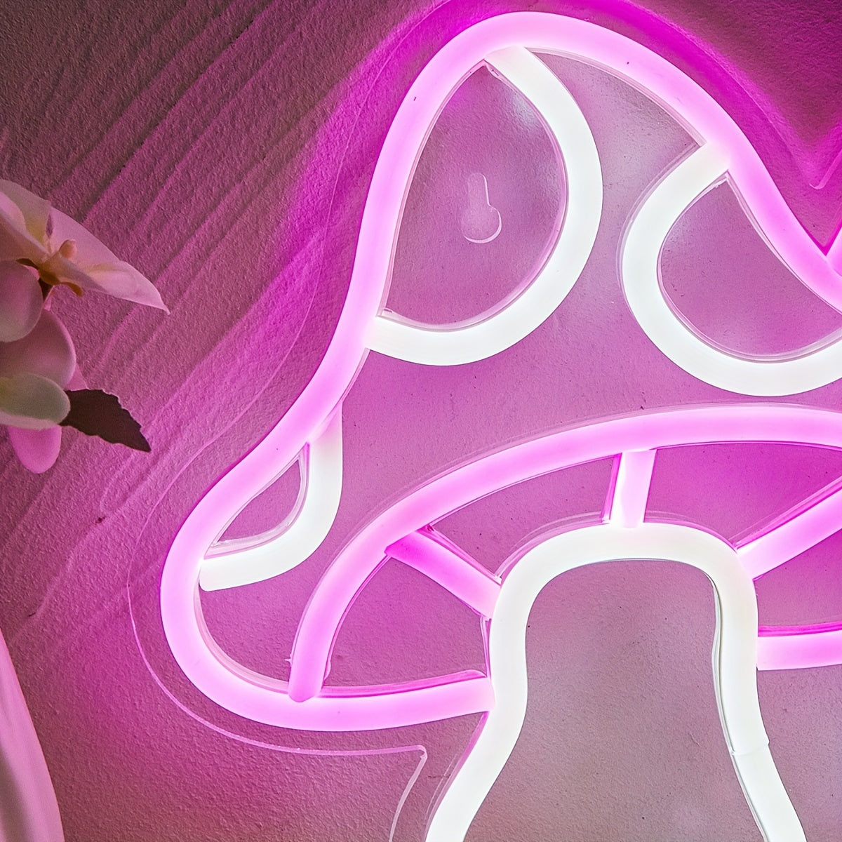 USB powered mushroom-shaped LED neon sign, great for bedroom decor, parties, weddings, and holidays.