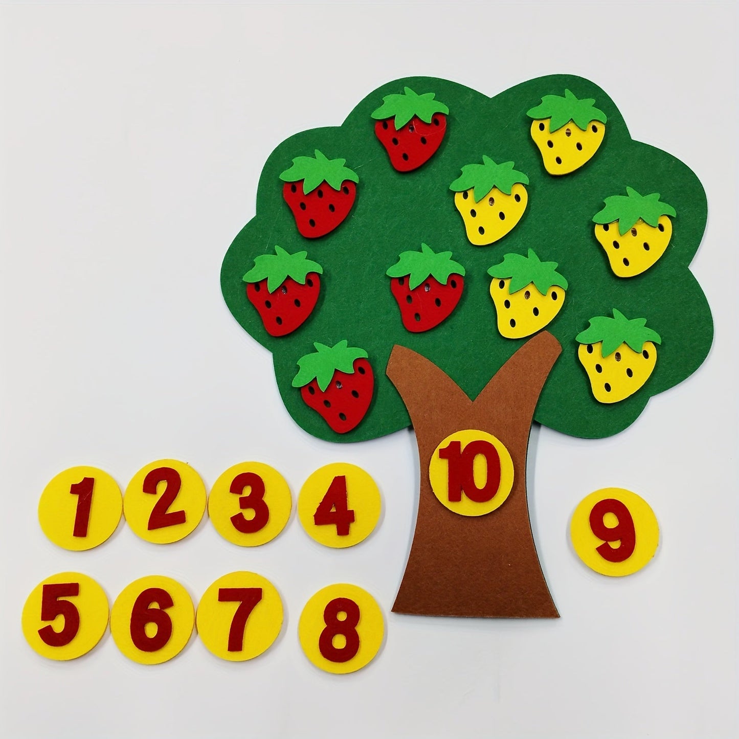 Educational Apple Tree Felt Board for Learning Numbers, Counting and Math Games for Kids in Preschool and Kindergarten, Includes Counters and Manipulatives for Hands-on Learning Fun