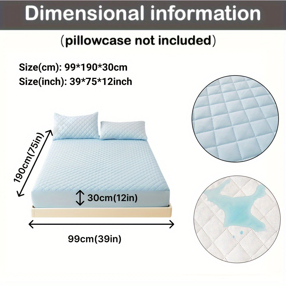 3-слойный стеганый толстый матрасник с 100% водонепроницаемой защитой - мягкая и дышащая простыня на резинке для односпальной или двуспальной кровати (наволочка не включена)