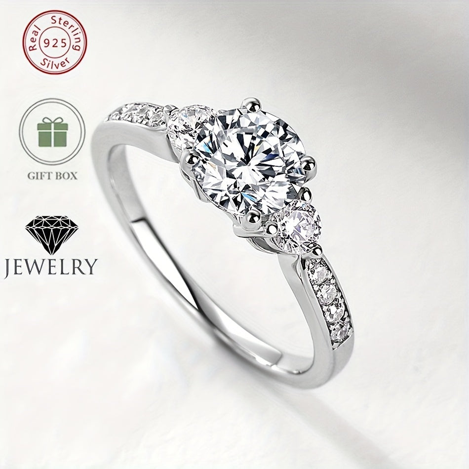 Beautiful WES Elegant 1CT Moissanite Wedding Band crafted from S925 Sterling Silver and 14K Golden Plating. This stunning engagement ring features a closed setting and measures 6.5x6.5mm, weighing 4.32g. Perfect for both daily wear and special wedding