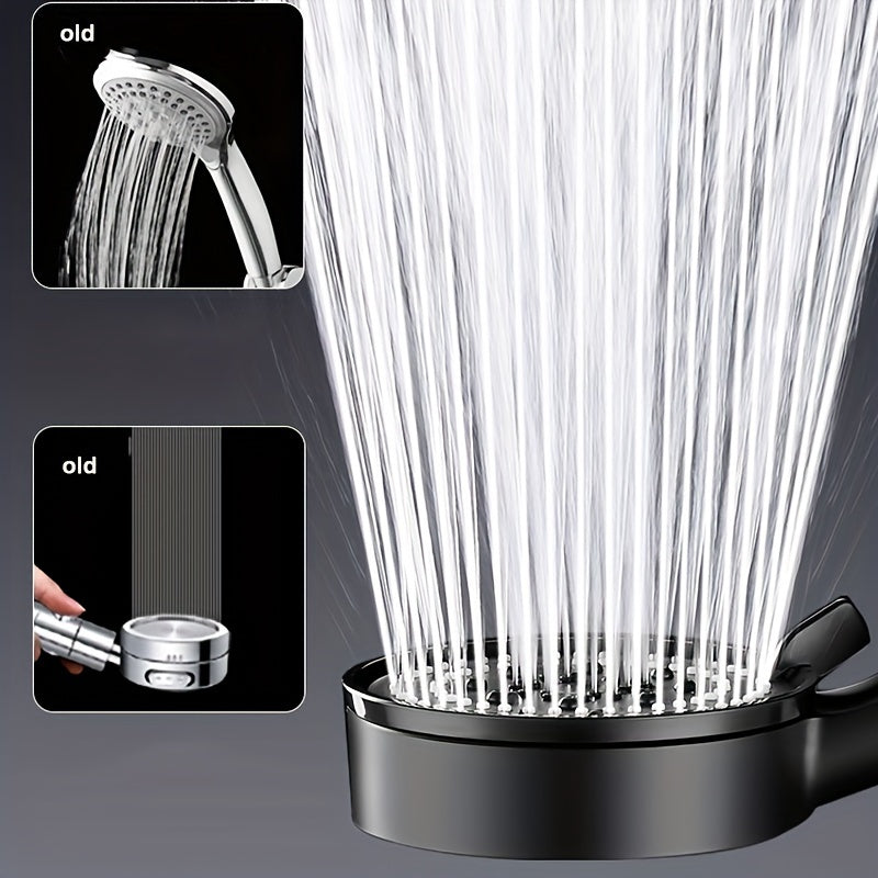 Upgrade your bathroom with a sleek black handheld shower head featuring 5 adjustable spray modes, flexible hose, and wall bracket for easy installation.