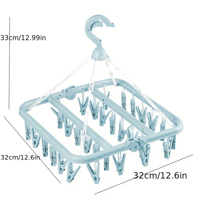 The Yunce 32 Clips Folding Drying Rack is perfect for organizing baby and toddler accessories. It can be hung in the wardrobe to keep things tidy and prevent them from getting blown away. This rack is also great for drying saliva towels. It makes a