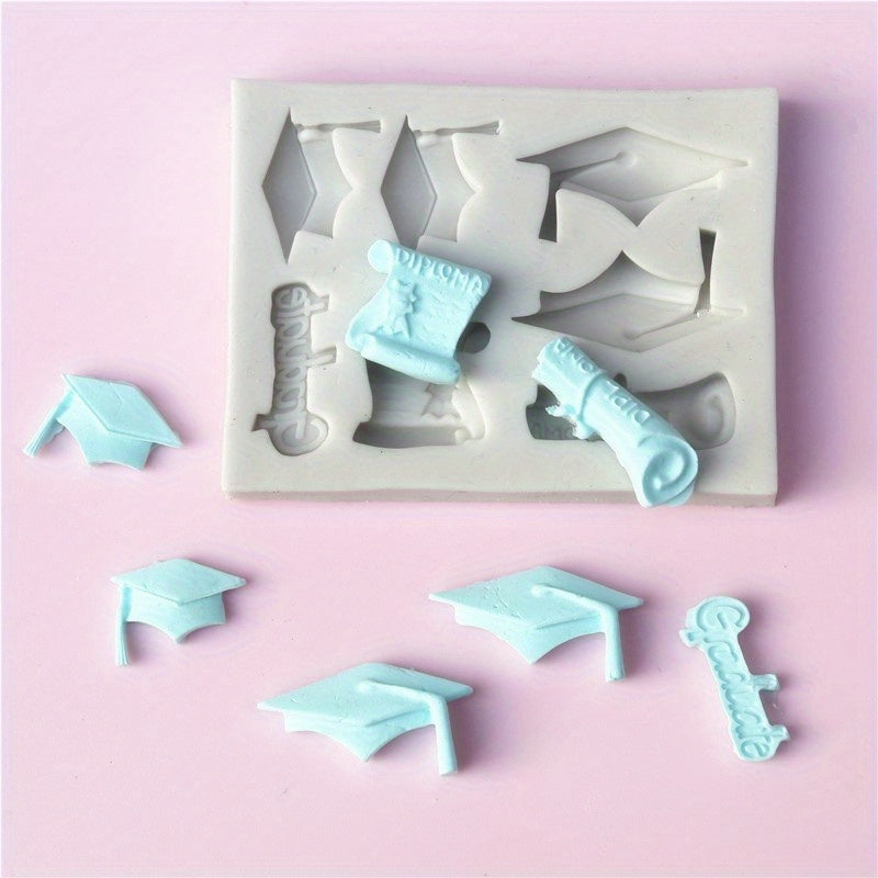 Create your own graduation-themed chocolates with this 1-piece 3D silicone mold. Ideal for DIY cake decorating and baking, this mold is perfect for making fondant and candy. A must-have kitchen gadget for home bakers.