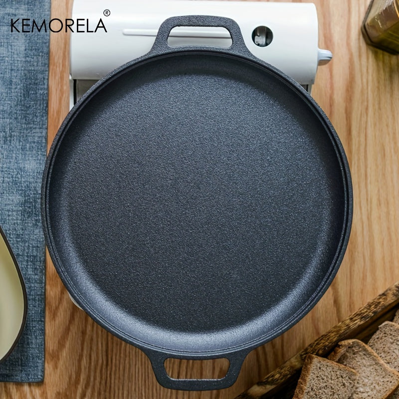 Thickened Pancake Pan - Double-Ear Cast Iron Pan - Non-Stick Pan - Suitable for Induction Cooker, Gas Stove - Kitchen Tools