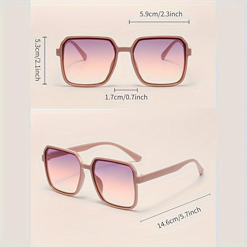 3 chic square fashion glasses for women with anti-glare, fashionable plastic frame and lens, square style.