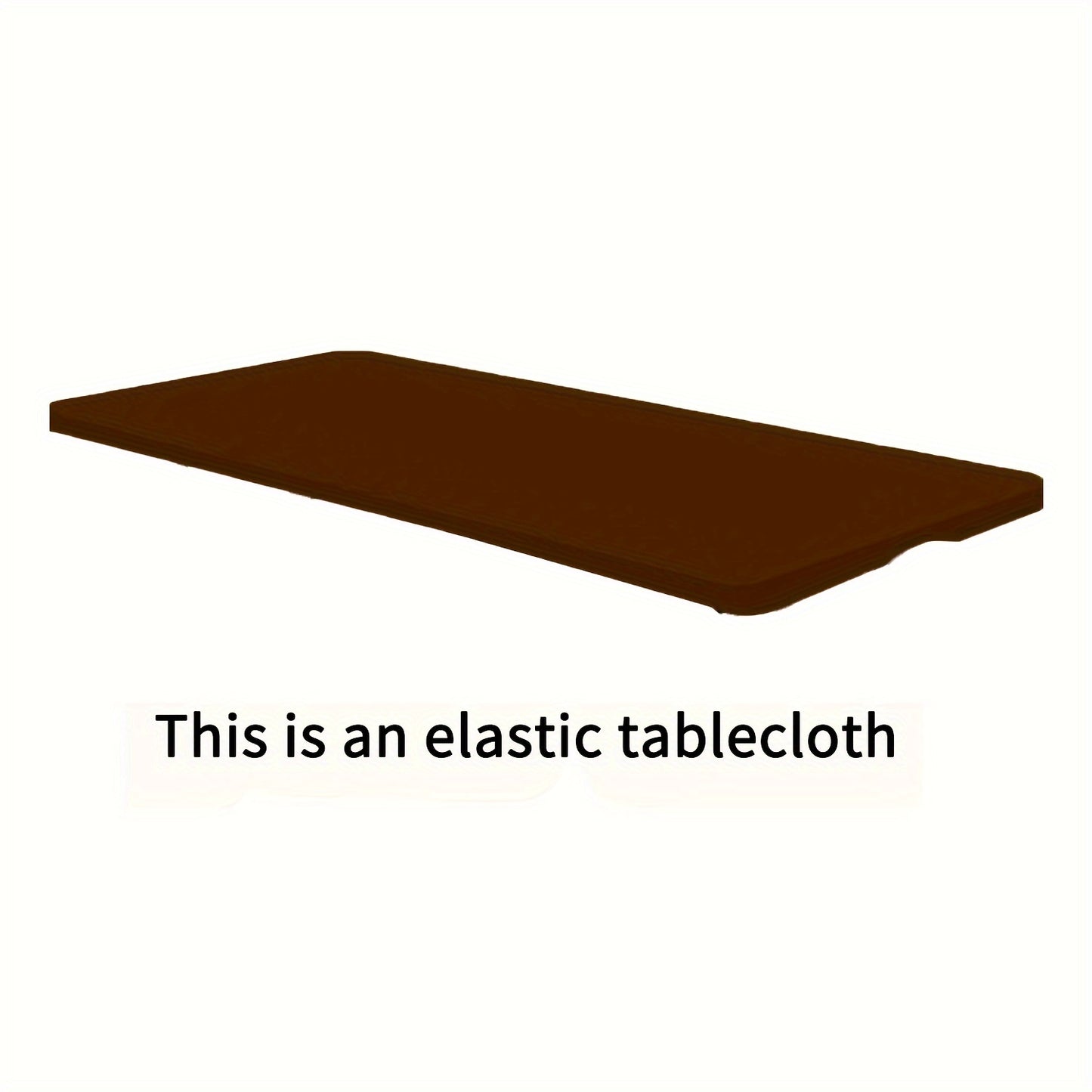 Rectangular half-wrapped polyester tablecloth with elastic edges, perfect for outdoor events and parties.