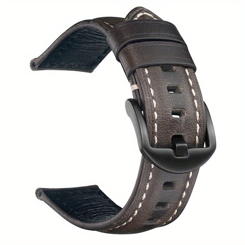 1 piece of Genuine Leather Cowhide Watch Strap, Waterproof and suitable for FT12/Apple Watch/Samsung. Perfect gift choice.