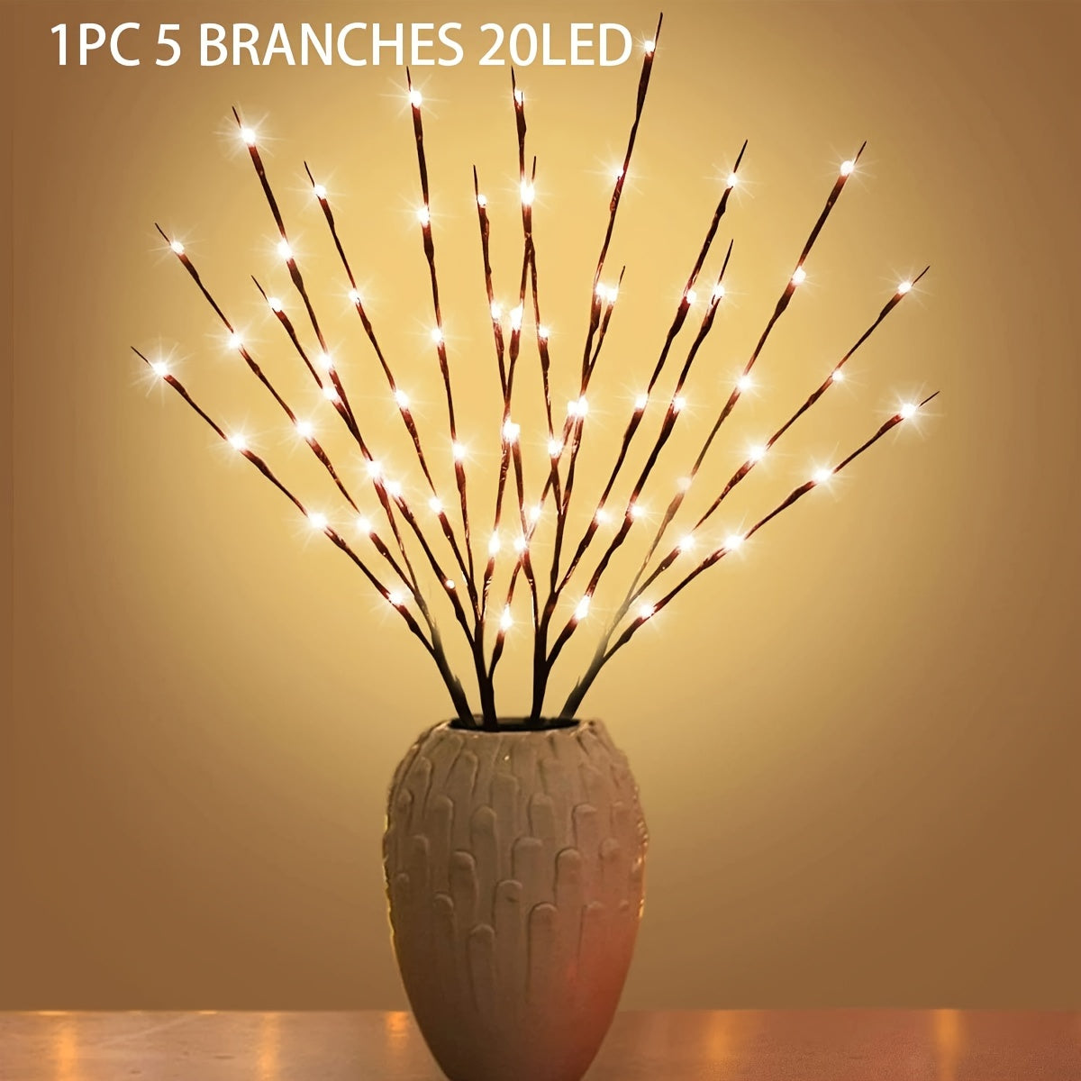 1 piece of 20 LED Branch Lights - Indoor decoration for weddings, birthdays, and Christmas - Fairy lights with branch design.