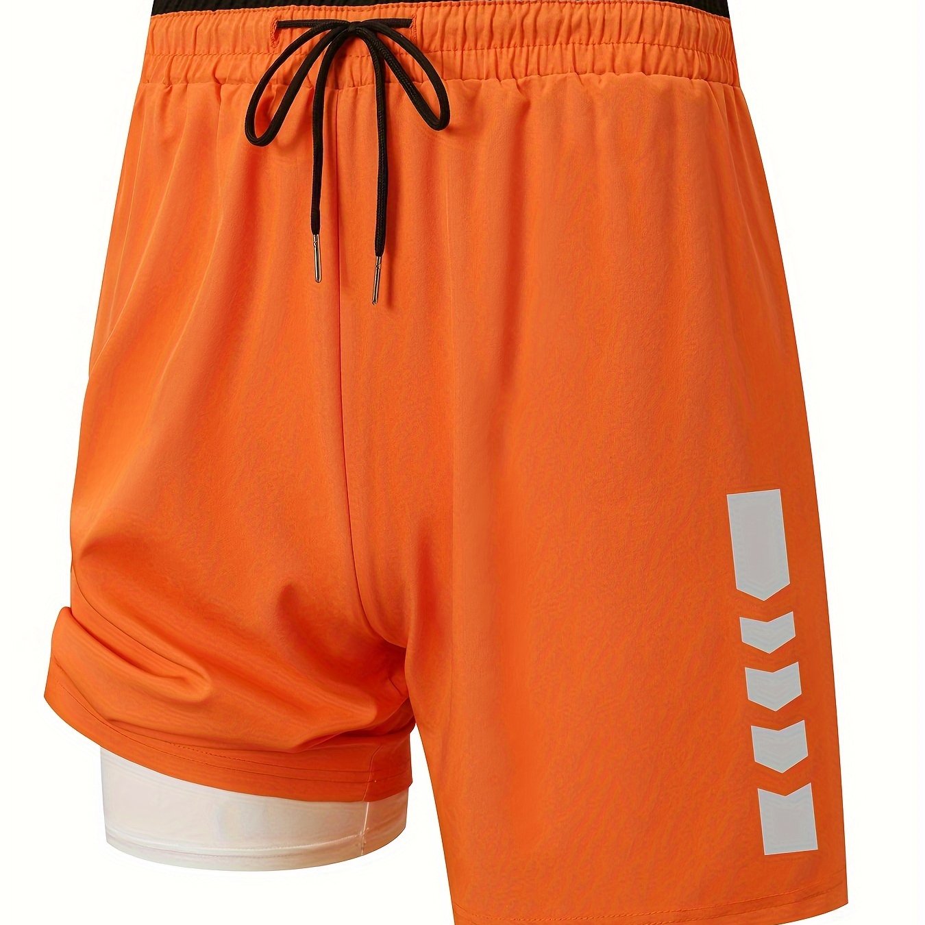 Trendy plus size men's graphic print shorts for summer outdoor sports.