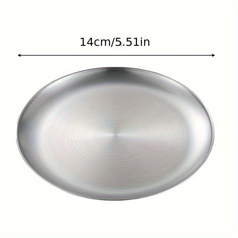 12 pieces of thickened stainless steel plates in Korean style for serving roast meat and snacks, suitable for home, kitchen, and restaurant use.