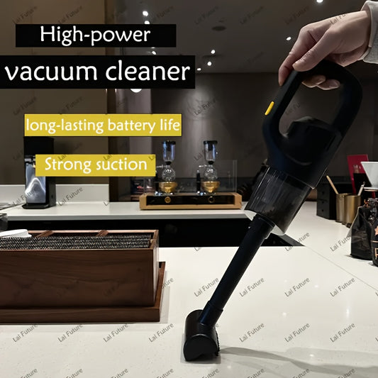 Wireless handheld vacuum cleaner with high-suction cyclone design, USB rechargeable, suitable for home, car, and office use. Includes electronic parts and 1800mAh lithium battery with 36V