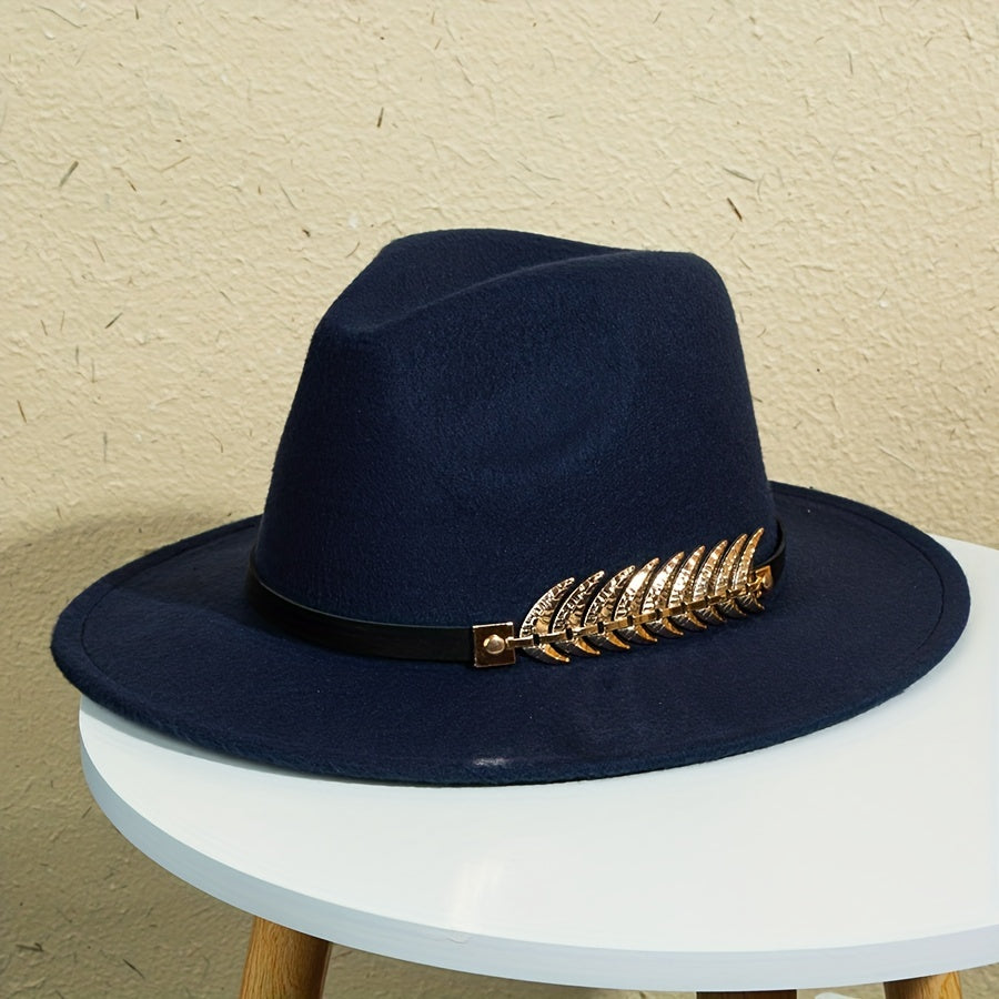 Men's Fashionable Wide-Brimmed Solid Color Hat Charm