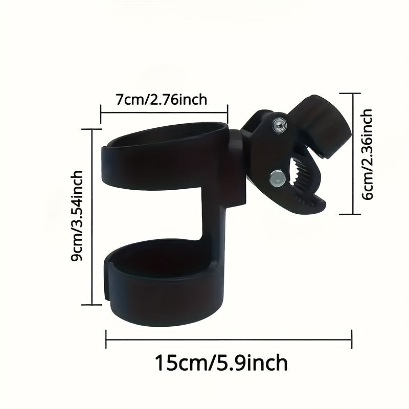 Durable 360° Rotatable Cup Holder for Stroller, Bike, Walker & Wheelchair - Made of Tough PP Material, Suitable for Children Aged 3-6 Years, Secure & Convenient Beverage Accessory