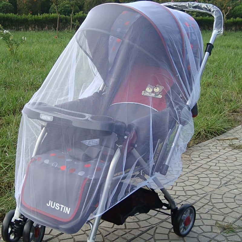 Protect your baby with the Infant Stroller Insect Netting, a mosquito and bug protection cover designed for strollers, carriers, car seats, and cradles. Made of durable polyester mesh with an elastic edge for a secure fit, this netting is perfect for