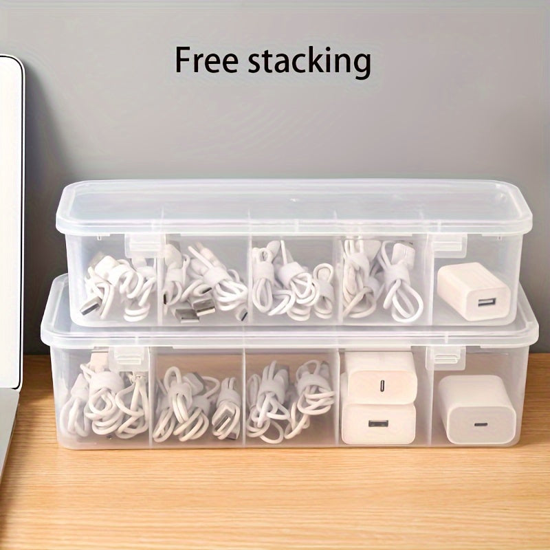 Multi-functional cable organizer made of sturdy plastic, perfect for home and office