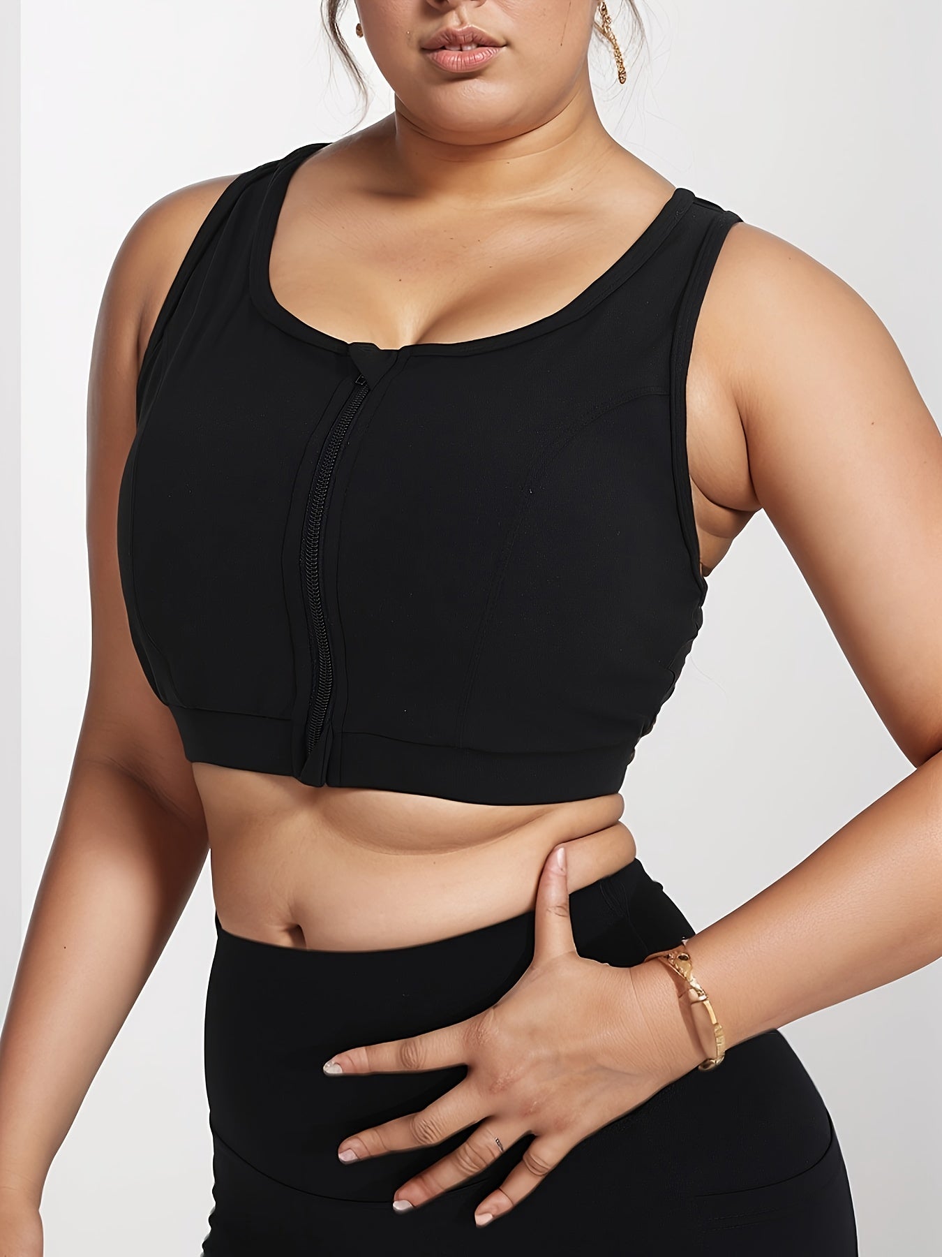 Plus Size Black Sports Bra