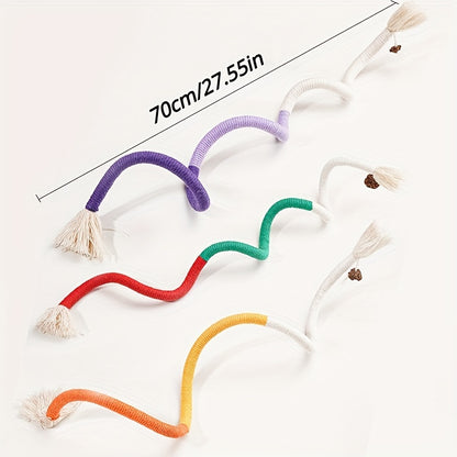 1 piece of durable cat bite rope toy for indoor cats, designed for teeth grinding and oral cleaning.