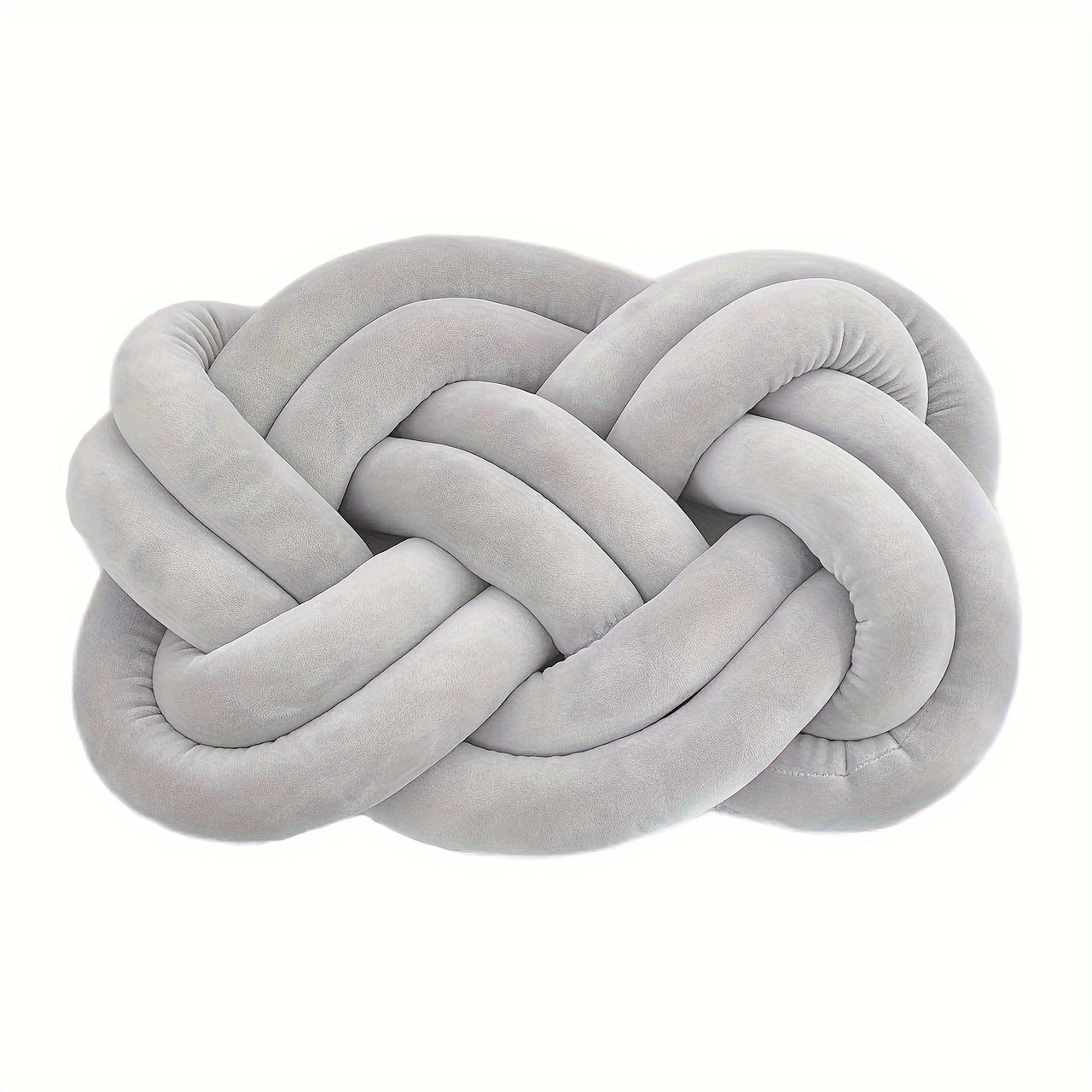 Knotted throw pillow for home decor, suitable for bed or sofa.