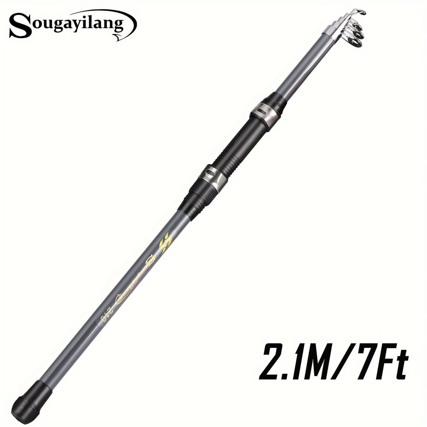 Sougayilang Telescopic Fiberglass Fishing Rod: Durable and Portable.