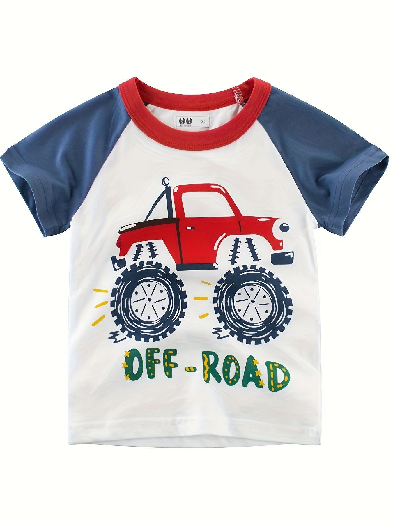 4pcs cartoon car print boys' cotton t-shirt for summer outdoor leisure