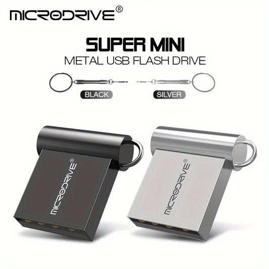 MICRODRIVE Super Mini Metal USB 2.0 Flesh Drayv Kalit zanjiri bilan - 16GB, 32GB, 64GB da mavjud