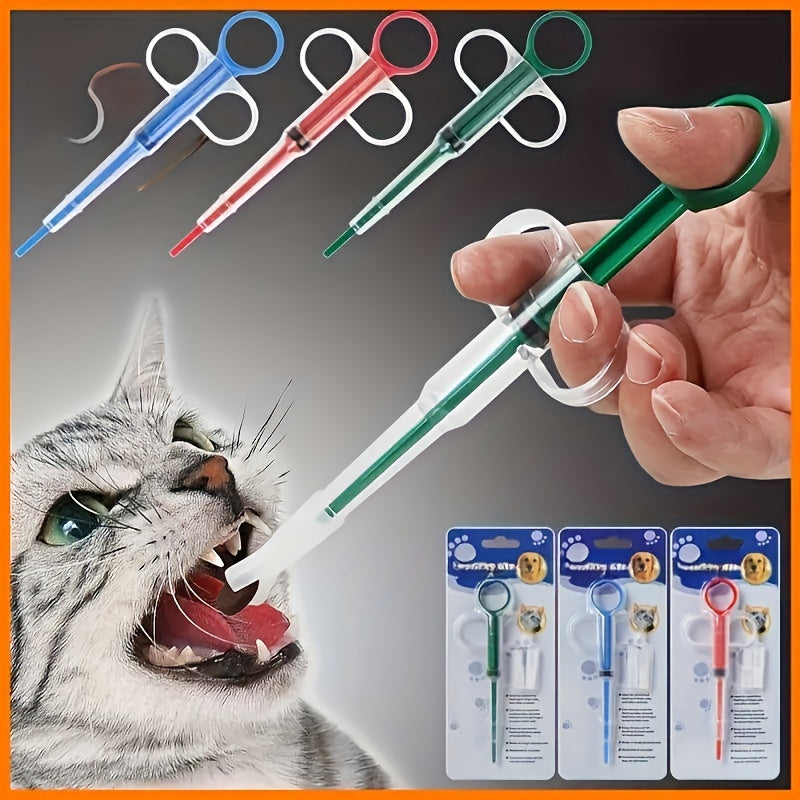 Pet medicine syringe with soft tip for cats and small animals, made of durable plastic.