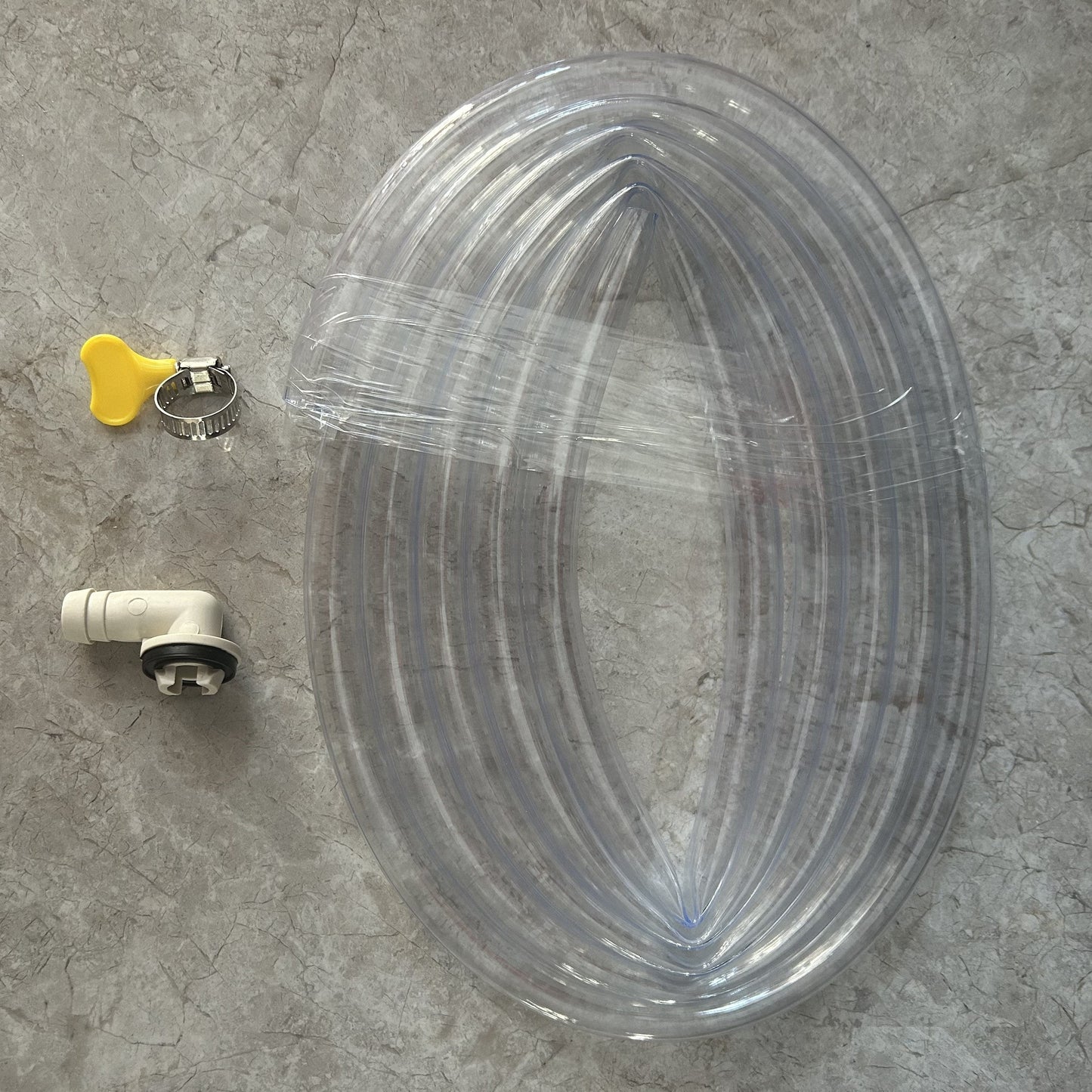 118-inch bendable plastic hose for air conditioner drainage, includes connector kit - does not require power, great for heating & cooling systems and air purifiers.