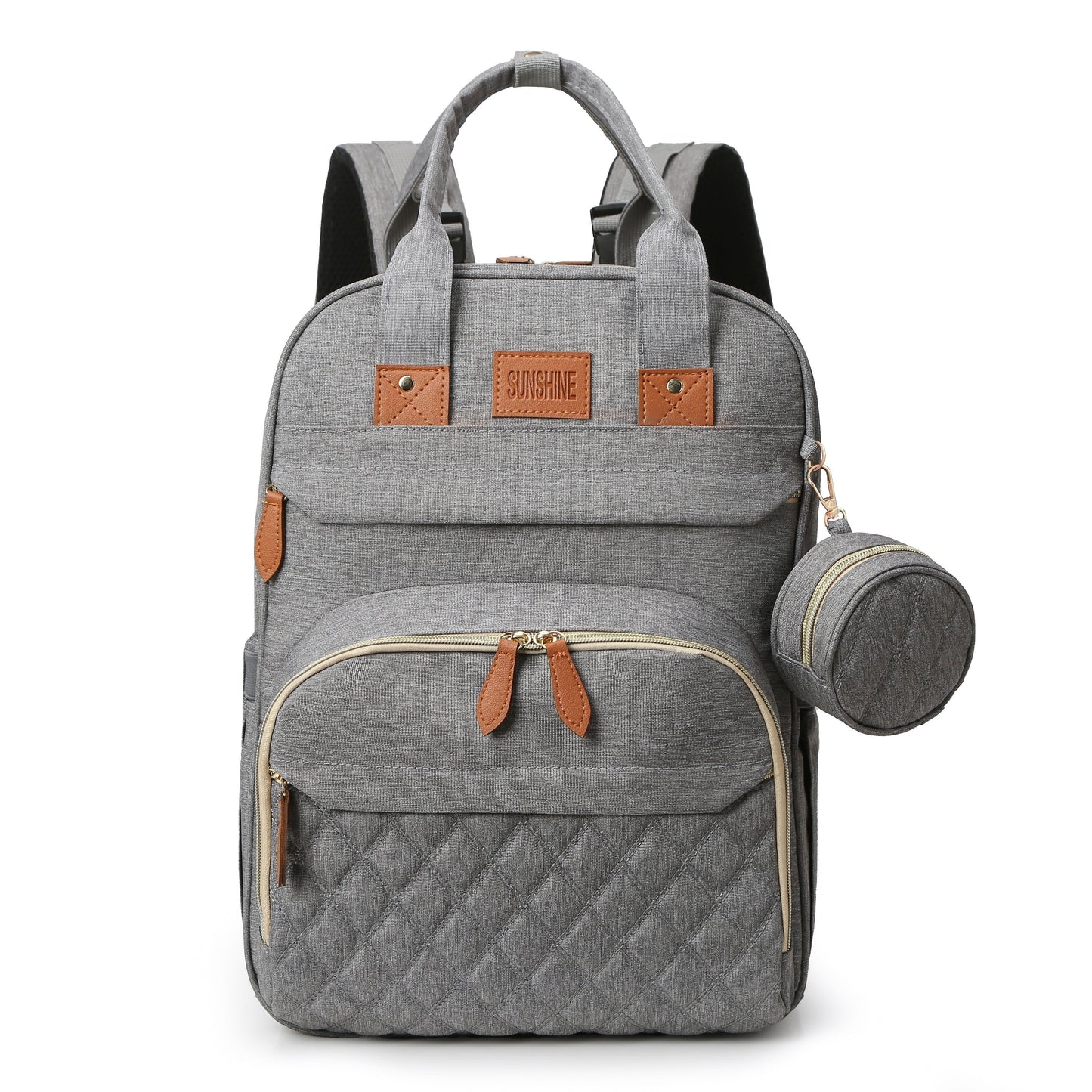 The Lamroro Diaper Bag Backpack is a must-have for parents on the go! This multi-functional polyester travel bag features a convenient USB charging port, zipper closure, anti-sunburn design, utility pocket, and strong handle strap. Perfect for moms and