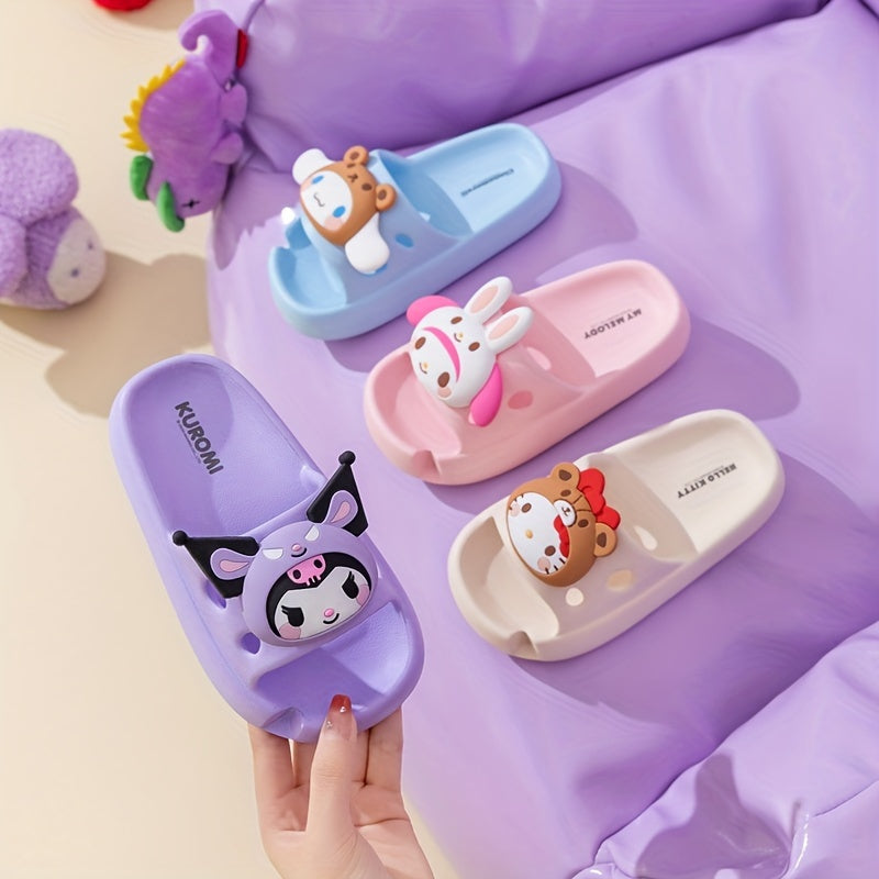 Sanrio Kuromi Girls' Slippers - Non-Slip EVA Footwear, Cute Style, All Seasons