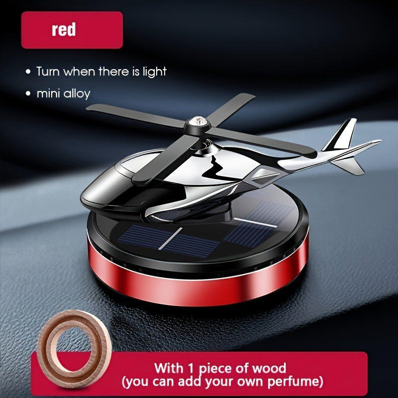 Solar rotating helicopter car decoration model for automotives without fragrance oil.