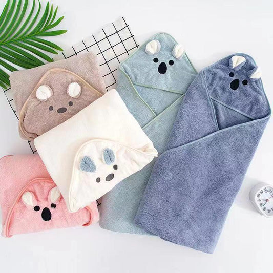 Cute Baby Koala Design Coral Fleece Bath Towel