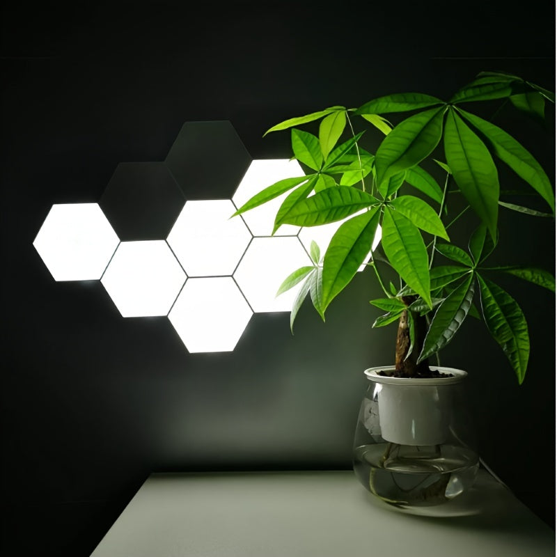 Touch control hexagonal LED wall light with touch night light, energy efficient and easy to use.