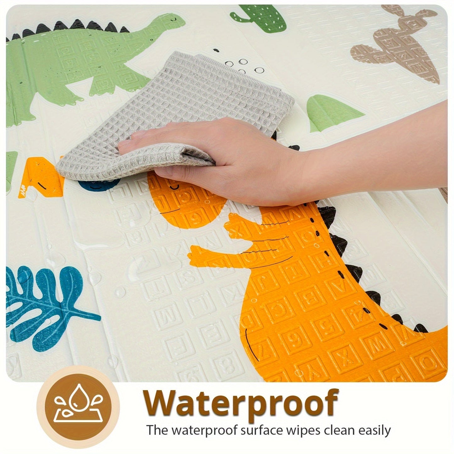 The perfect gift for young children, this Reversible Seahorse & Stars Play Mat is waterproof, thick foam safety pad measuring 127.0x127.0cm. It comes with a fence option for added safety, making it portable and versatile. Ideal for Christmas or