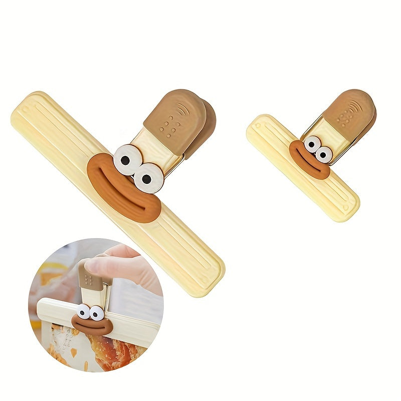 Novelty Food Bag Sealer Clips - Keep Snacks Fresh with Strong Grip and Fun Cartoon Design, Reusable and Moisture-Proof Kitchen Accessories for Various Plastic Bags and Snack Packs