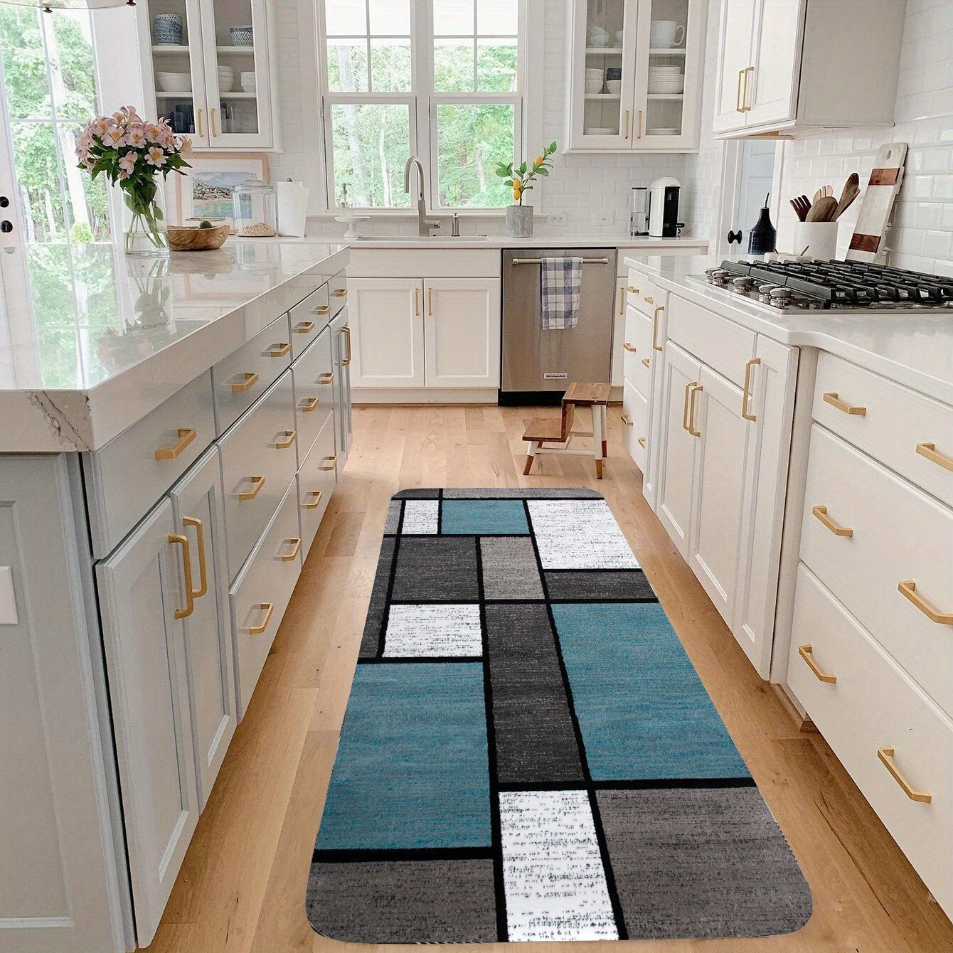 Soft Thickened Kitchen Floor Mat - Non-slip, Oil-proof, Waterproof Runner Rug - Dirt-resistant Carpet - Machine Washable - Entrance Doormat for Kitchen, Living Room, Laundry, Bathroom - Water-absorbing - Room Decor