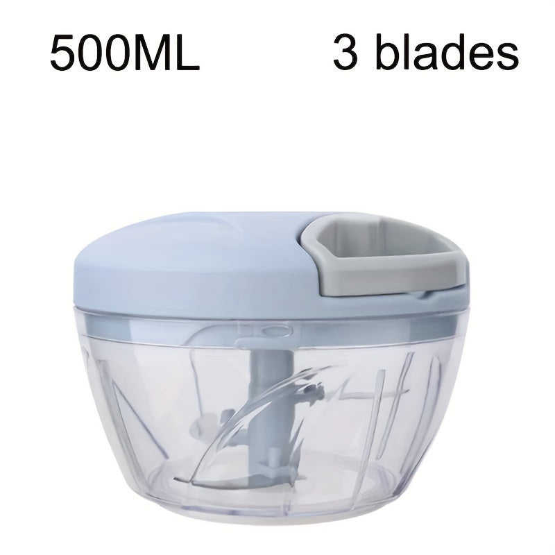 The 1pc Multifunctional Manual Food Processor is a versatile kitchen gadget made of ABS plastic. It can rotary shred vegetables, mince garlic, mash fruits and veggies, and make salads efficiently. The perfect tool for preparing meals in the kitchen.