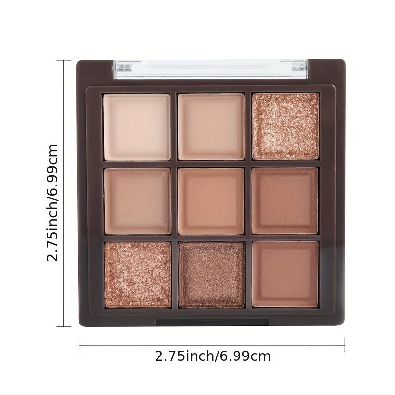 K'APEINE 9-Color Eyeshadow Palette in Rose Golden Brown, with Matte & Shimmer Shades, Long-Lasting and Highly Pigmented for Natural Looks, Mini Size.