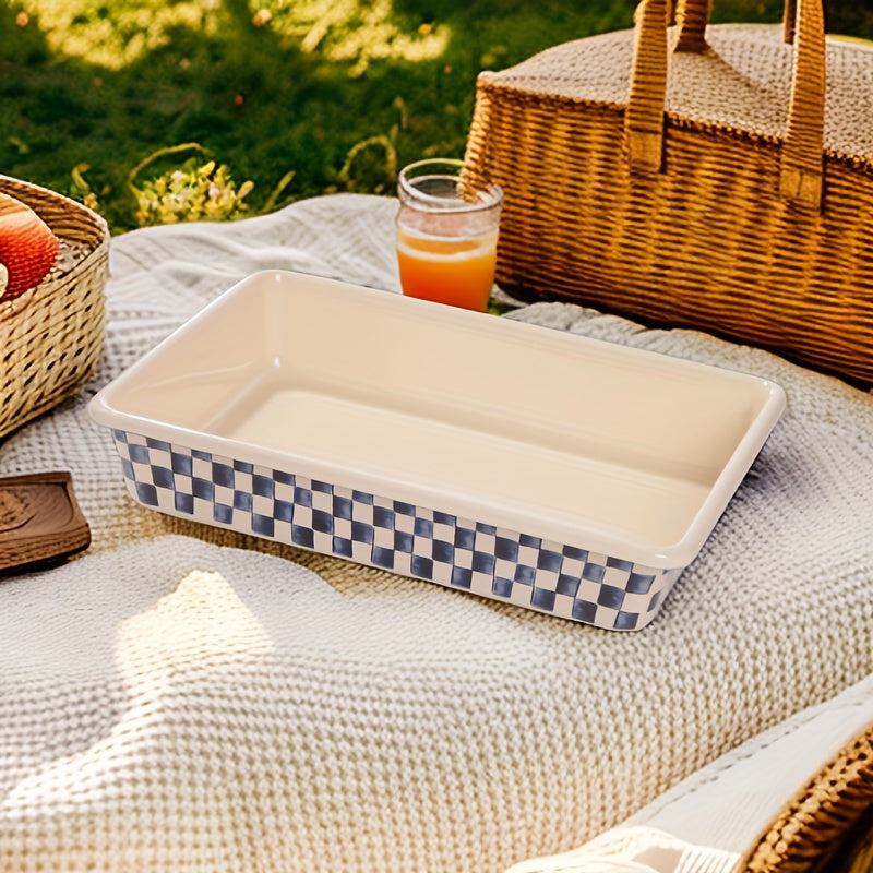 Vibrant Enamel, Tasty Spread on Rectangular Baking Tray