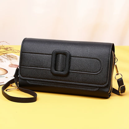 Stylish and practical solid color PU crossbody bag designed for women, ideal for work, evening events, parties, and Valentine's Day.