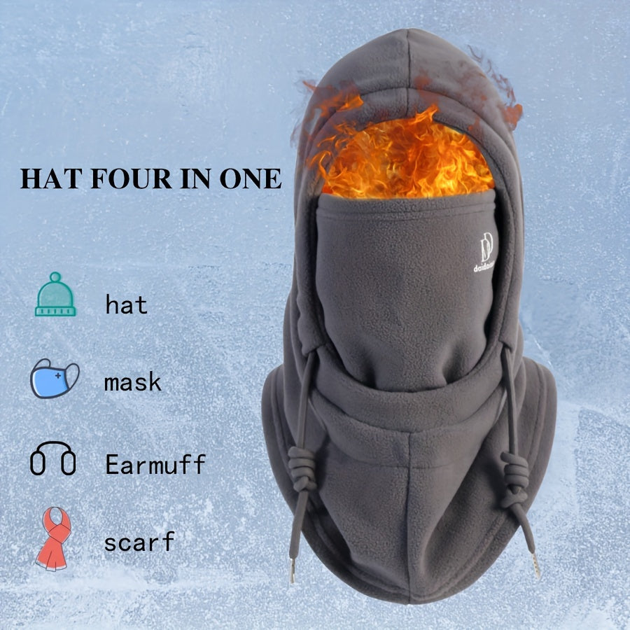 Stay warm and protected this winter with our Winter Fleece Balaclava Hat. This versatile 4-in-1 accessory includes an integrated face mask, earmuffs, and scarf, making it the perfect solution for all your outdoor activities. The adjustable design ensures