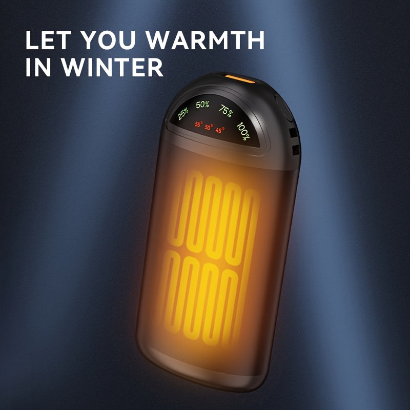 Stay Warm Anywhere with our USB Rechargeable Hand Warmer and LED Flashlight - Compact 5000mAh Portable Warmer, Ideal Christmas Present - Choose from Black or Green