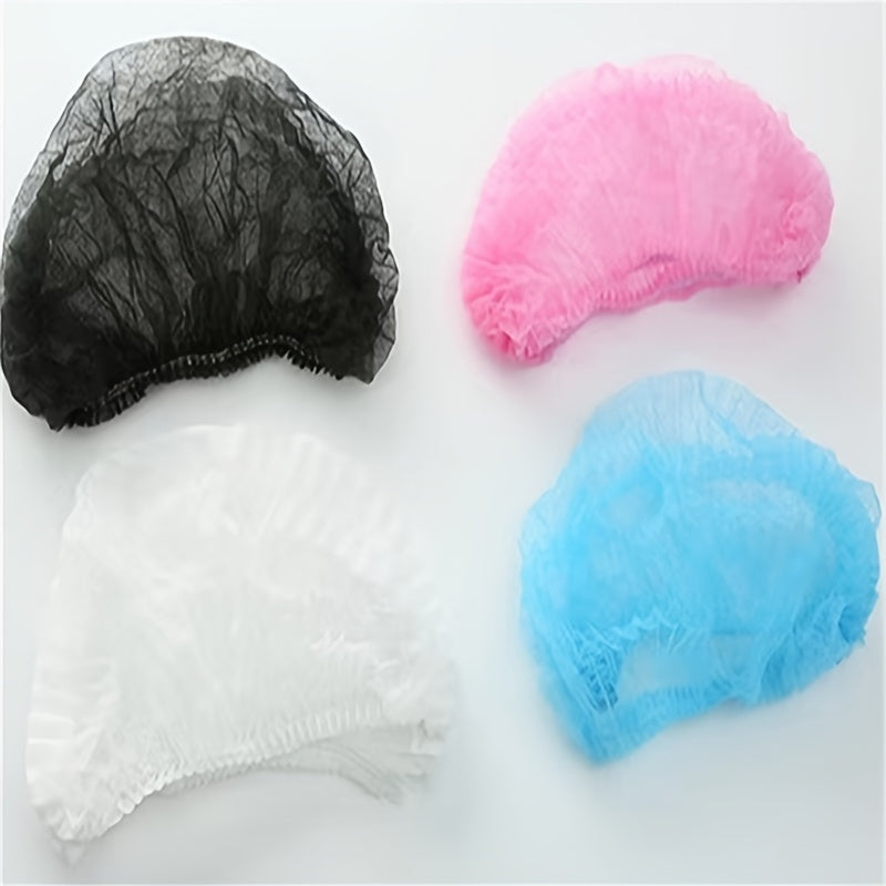 Disposable non-woven fluffy hats in packages of 20, 50, 99, or 100. These elastic dust-proof hats are perfect for food services, salons, spa centers, and kitchen headsets. Suitable for both men and women, these hats are ideal for sleeping and personal