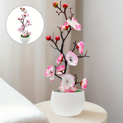 1 artificial plum potted plant for weddings and decorations in various settings.