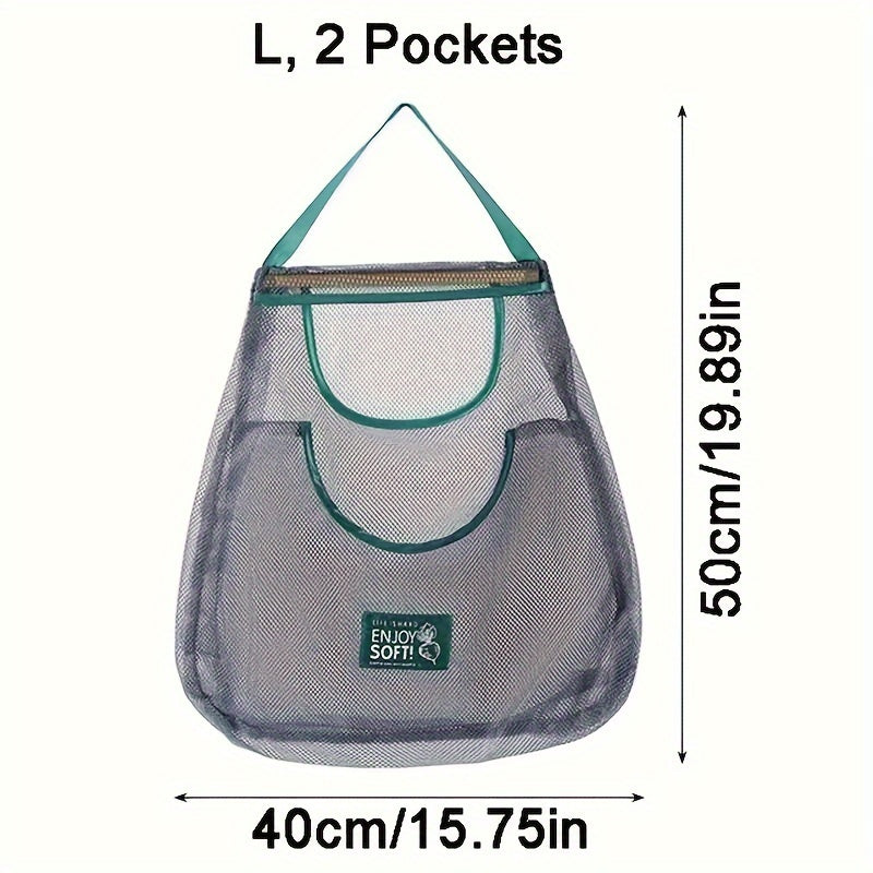 Mesh Kitchen Storage Bag with Large Capacity - Perfect for Hanging Fruits and Vegetables at Home or in Restaurants