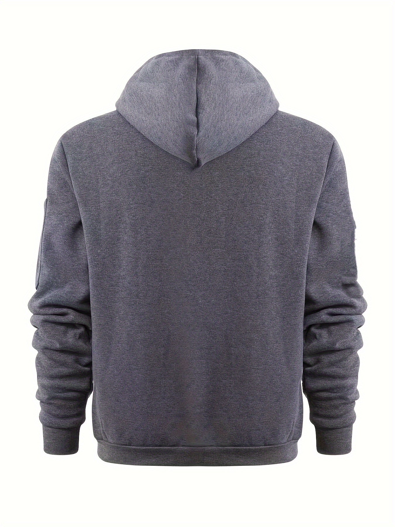 Men's Solid Color Half-Zip Casual Hoodie with Kangaroo Pocket for Fall/Winter Wear