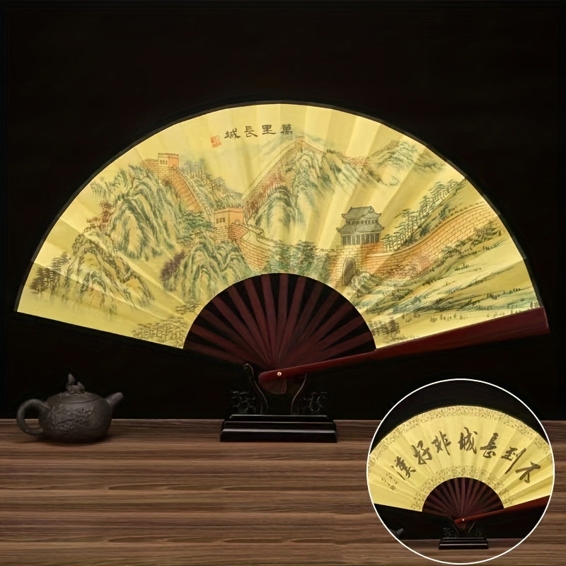 Stylish Chinese Traditional Folding Fan - Made of Bamboo, Ideal for Cooling in Summer & Photography, Perfect Chinese Style Photo Prop