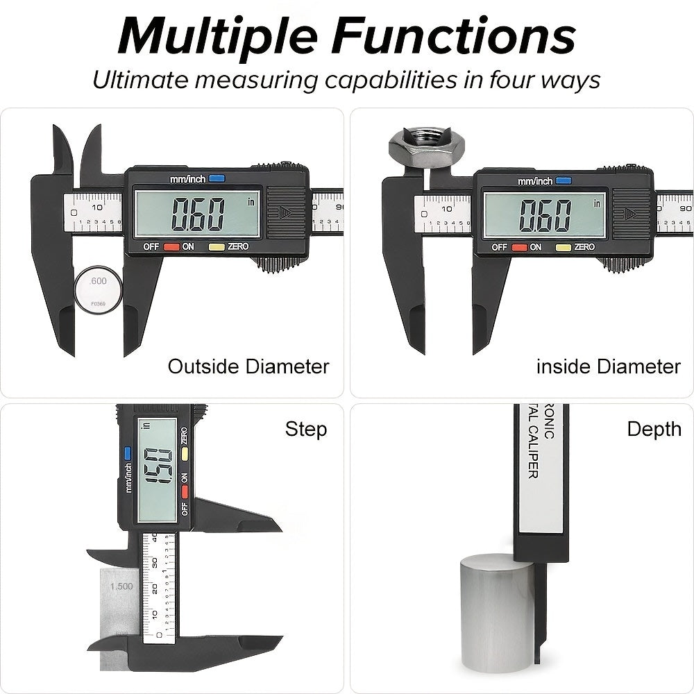 Lefavor 6-Inch Digital Vernier Caliper with High Precision, Large LCD Display, Locking Thumb Screw, and Easy Zero Setting.