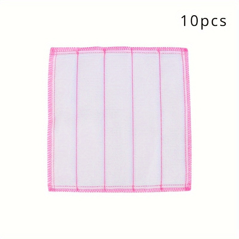 Available in packs of 10, 15, or 20 pieces, this Anti-Oil Kitchen Towel is made with 8 layers of microfiber for superior cleaning power. This thick and absorbent cloth also doubles as a scouring pad, perfect for daily kitchen cleaning tasks. Each towel