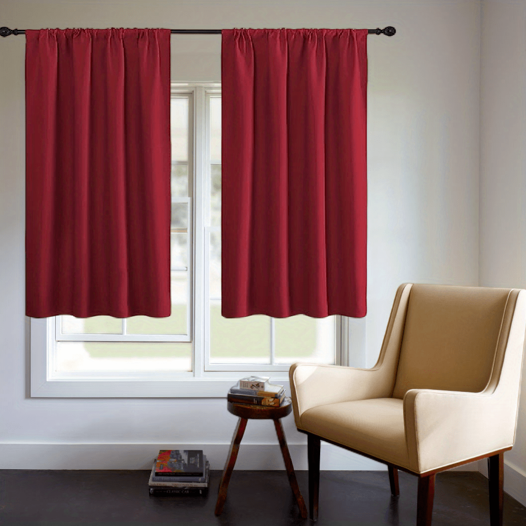 One Blackout Curtain (1 Panel) - Thick Rod Pocket Curtain for Heat Insulation and Light Blocking in Bedroom, 200g;