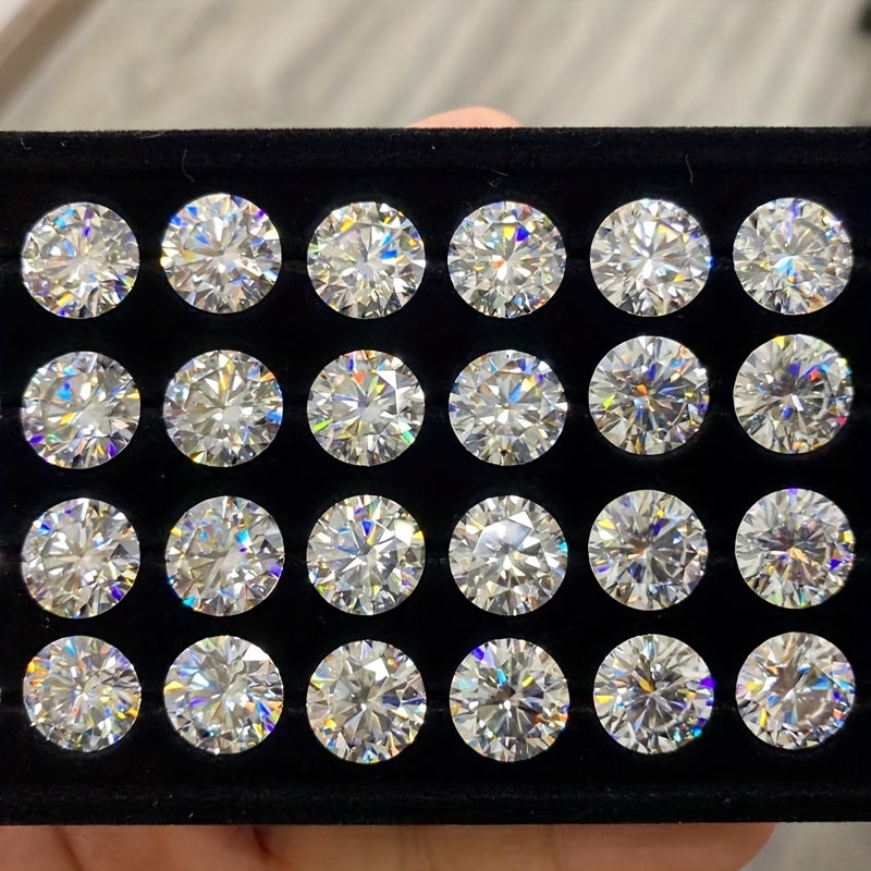 Flawless D VVS1 Round Cut Synthetic Moissanite Loose Stone with Certificate, Tester, Jewelry Making Ideal